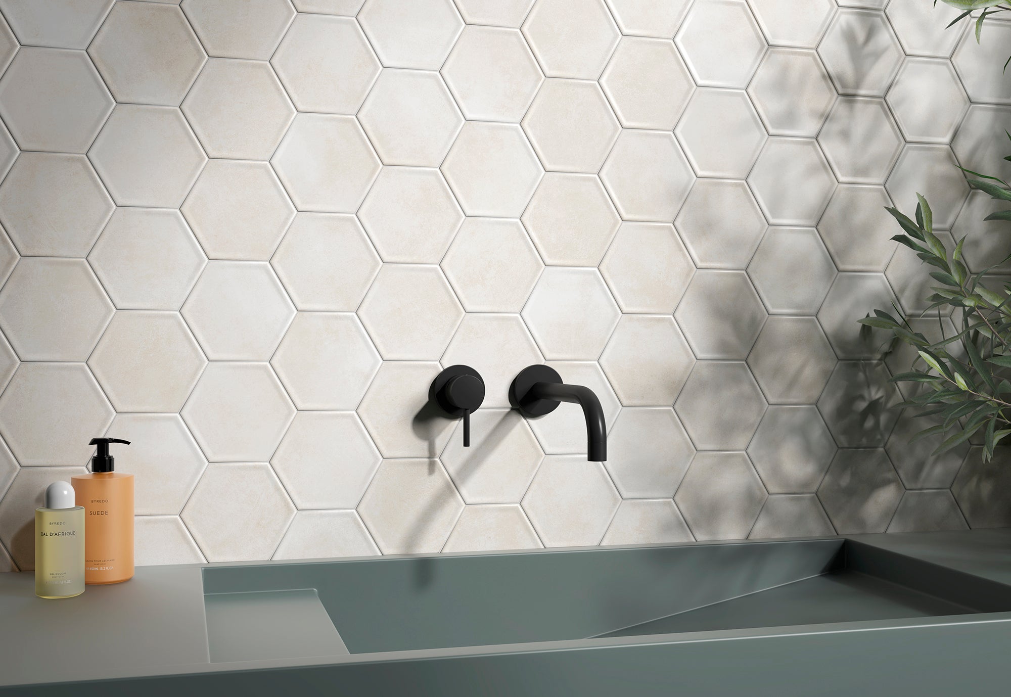 Bonita 5x6 Cream Hexagon Porcelain Tile