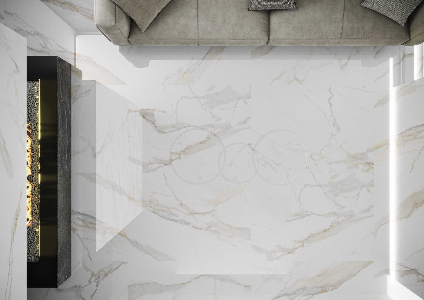 Legacy 24x48 Calacatta Gold Gloss Porcelain Tile