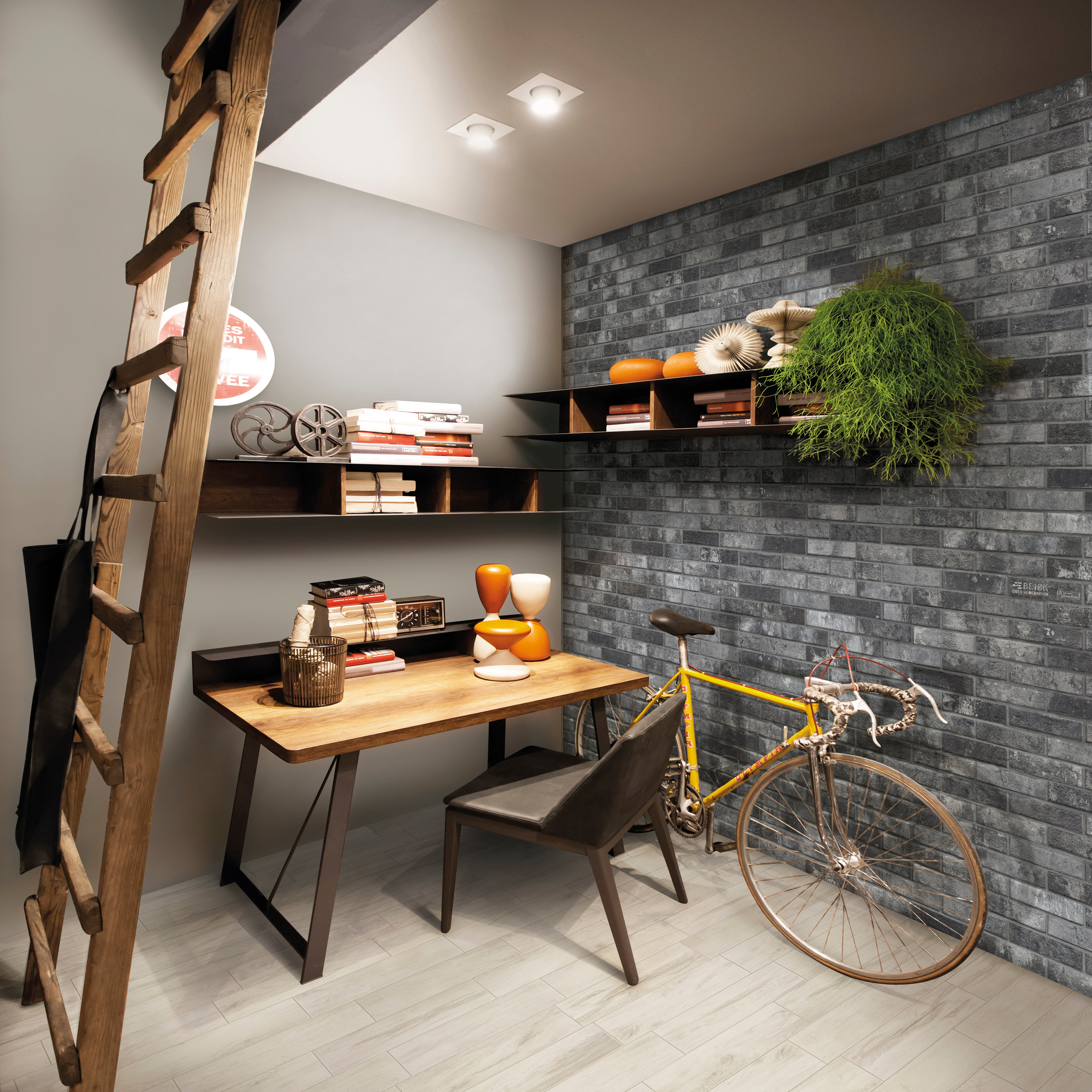 Brick 2x10 Dark Gray Porcelain Tile