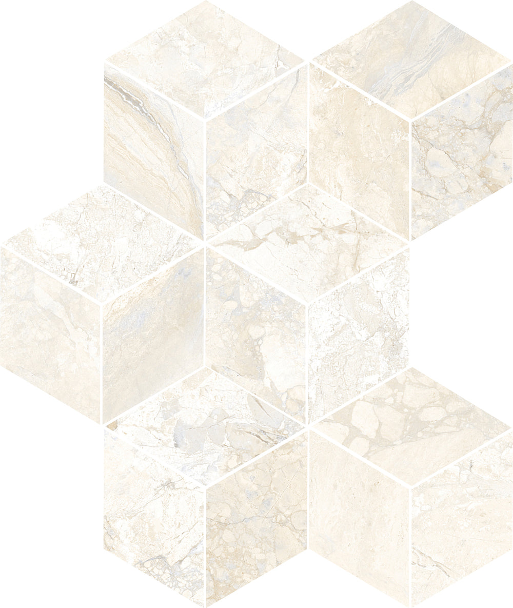 Eternal Almond Multi Finish Hexagon Mosaic