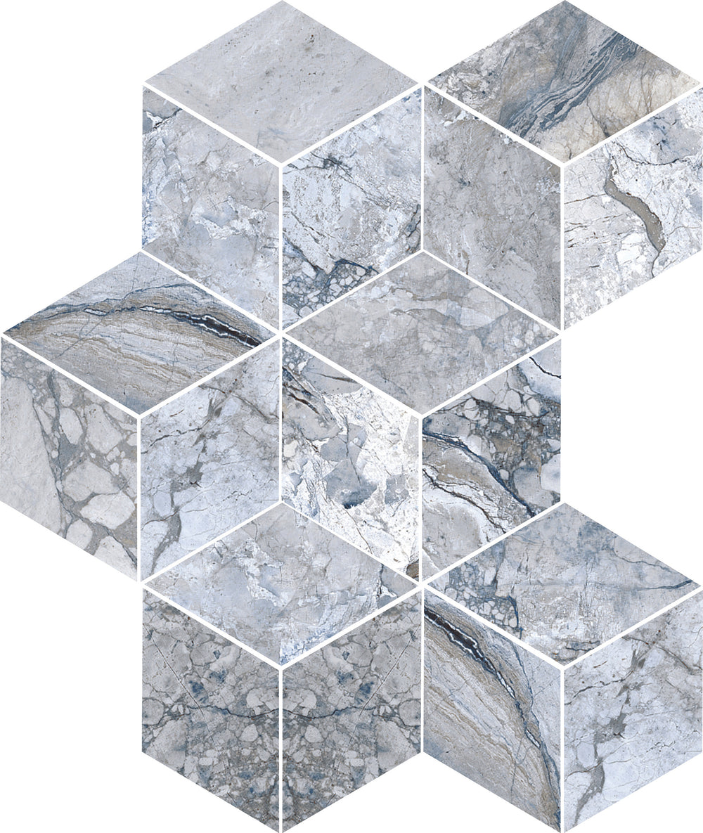 Eternal Blue Multi Finish Hexagon Mosaic