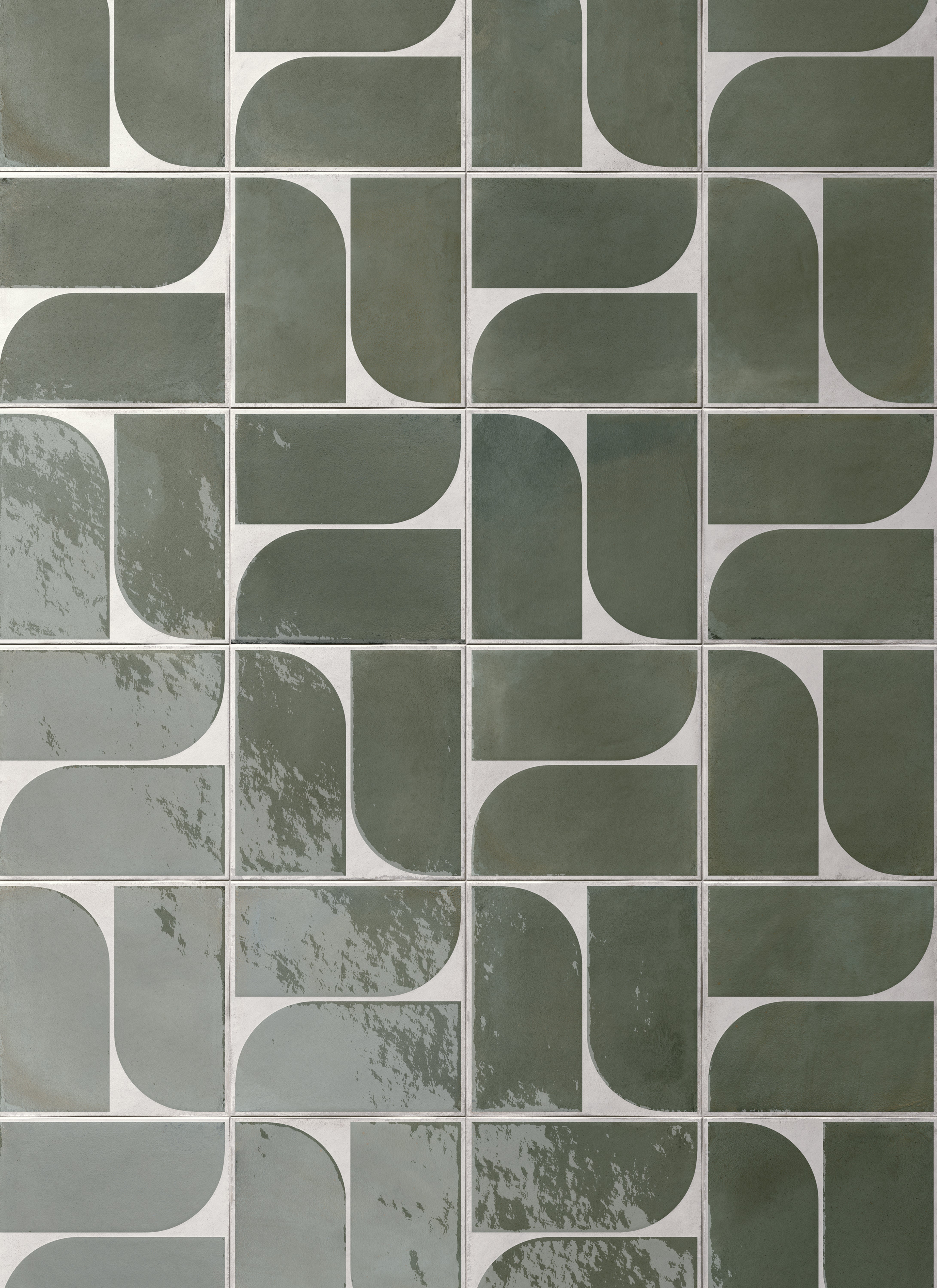 Havana 8x8 Deco Green Porcelain Tile