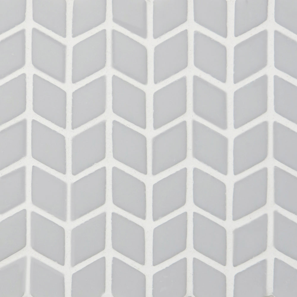 Micro Chevron Frost Glass Mosaic Tile