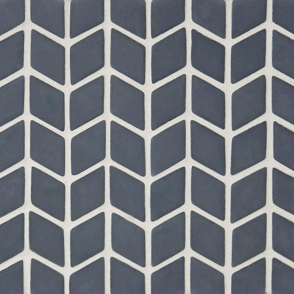 Micro Chevron Pebble Glass Mosaic Tile