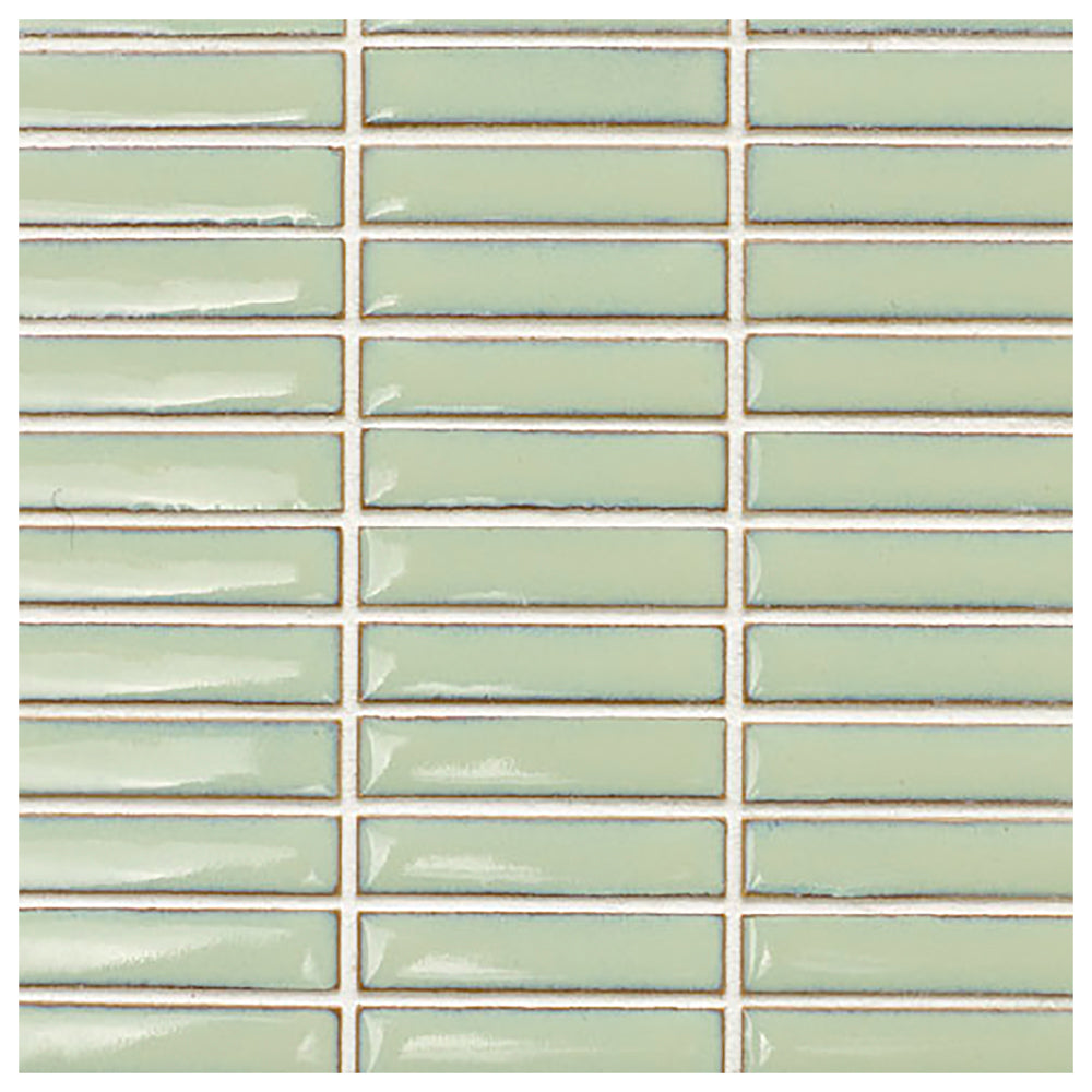 Makai Stacked Jadite Gloss Mosaic Tile