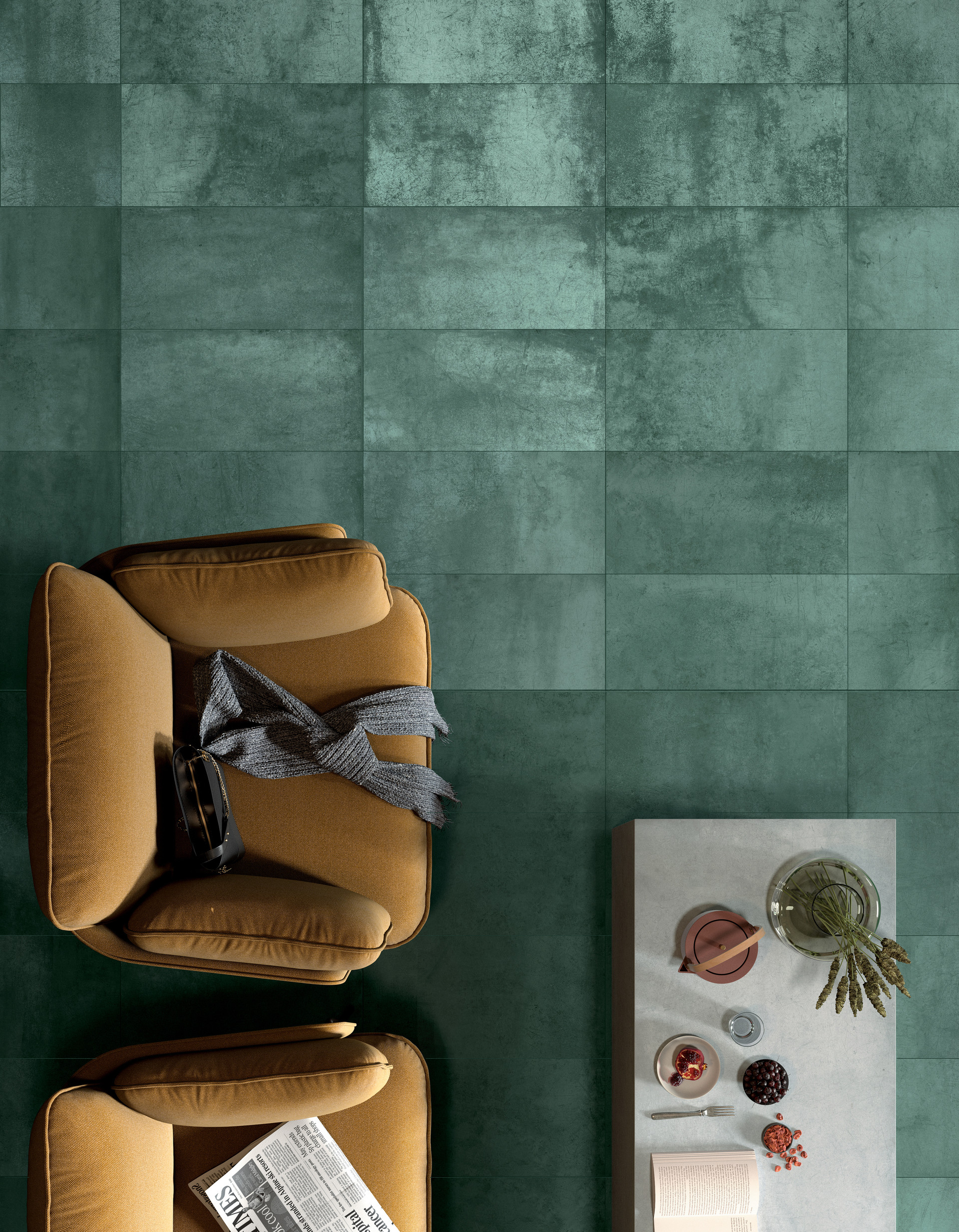 Lustre 12x24 Green Metallic Finish Porcelain Tile