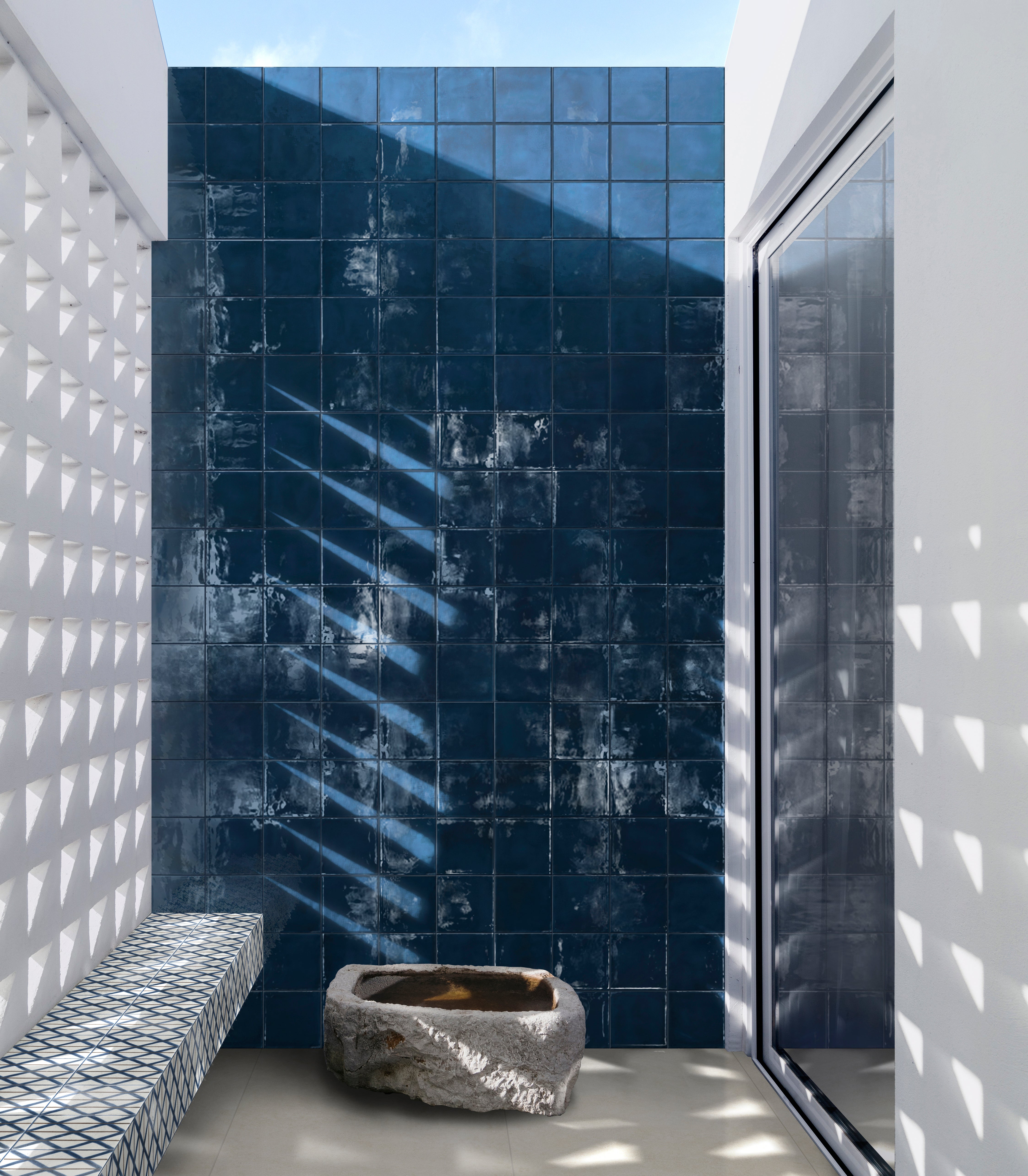 Malibu 6x6 Blue Glossy Porcelain Tile