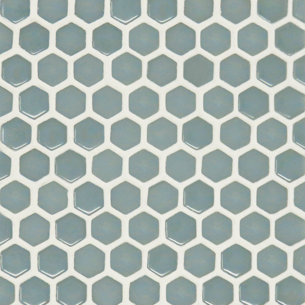 Micro Hex Cloud Glass Mosaic Tile