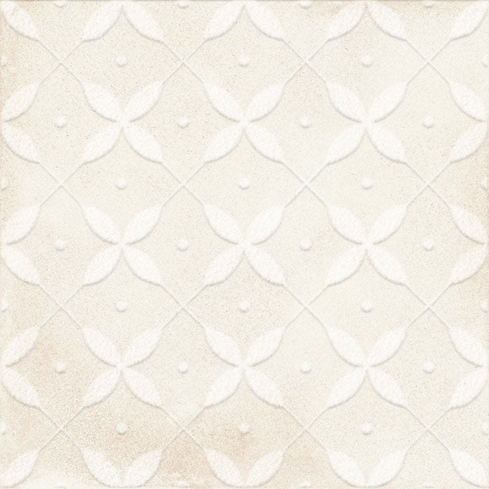 Siena 8x8 Sugar Deco Avorio Matte Porcelain Tile