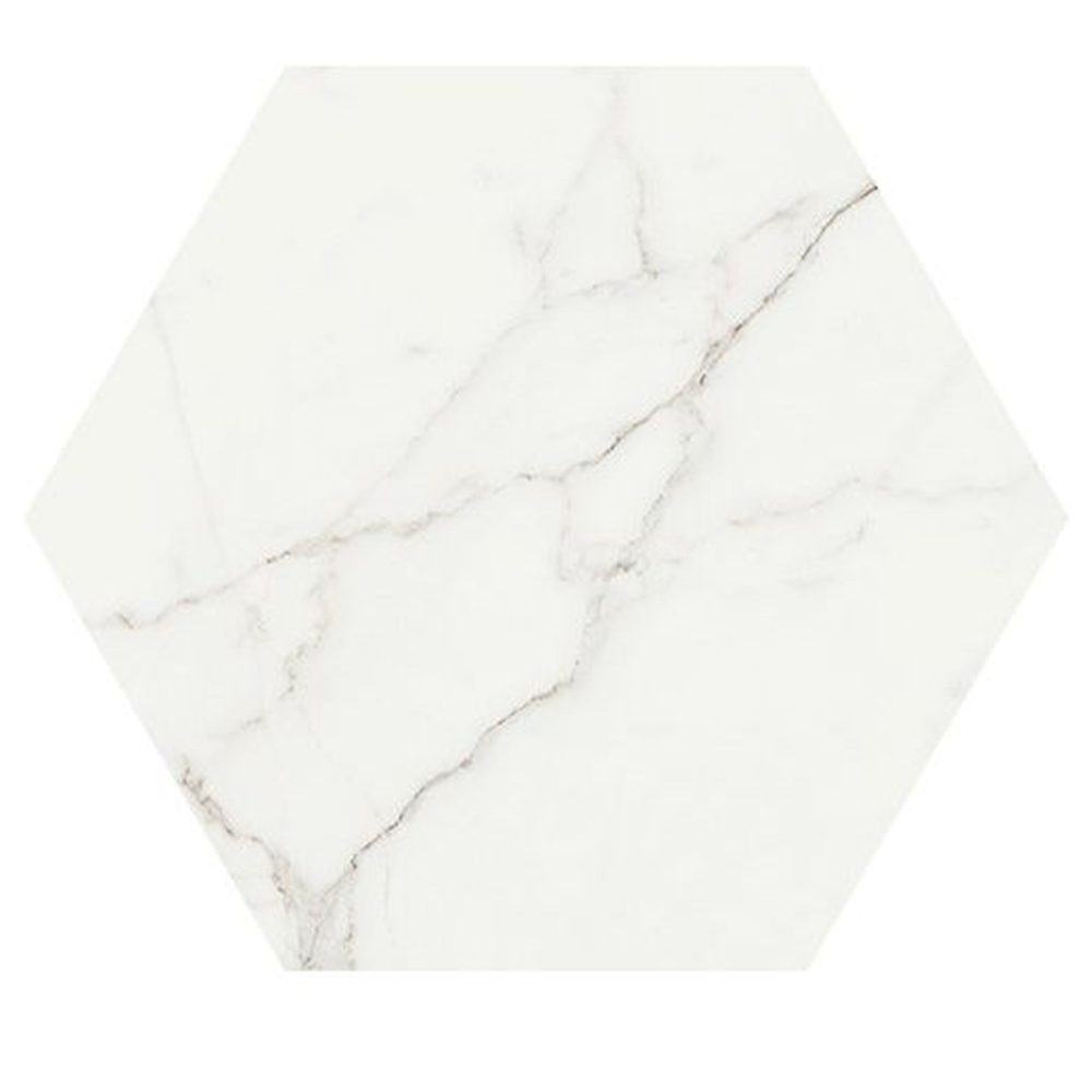 Vietri 5x6 Hexagon White Matte Porcelain Tile