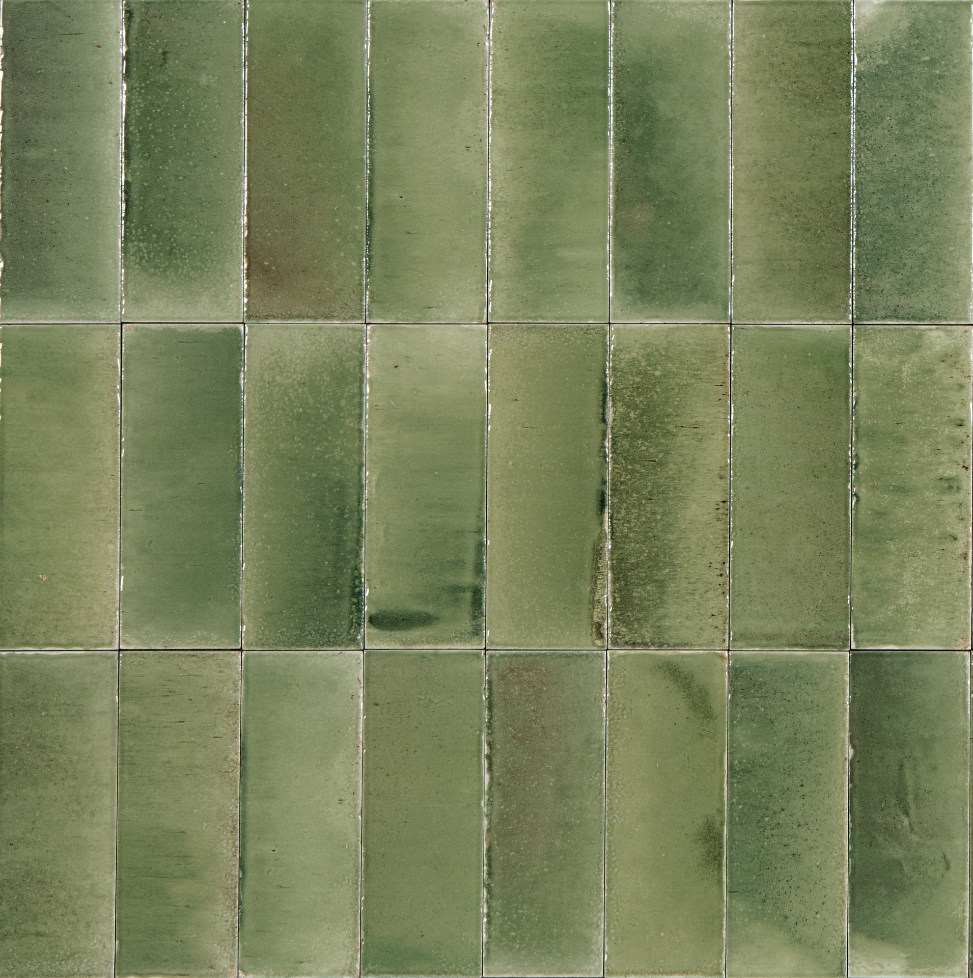 Surf 3x8 Giada Green Gloss Porcelain Tile - Samples