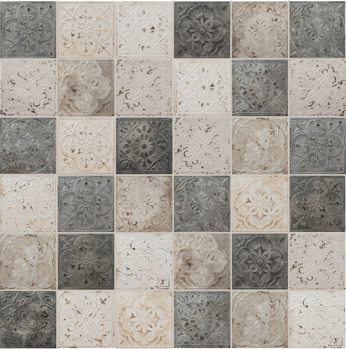 Antiquity 8x8 Mixed Embossed Pattern Tile — Urban Coast Tile