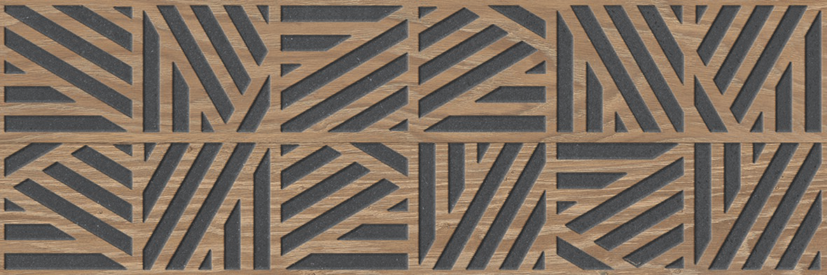 Cane 12x36 Dark Brown Raised Wood Grain Pattern Wall Tile