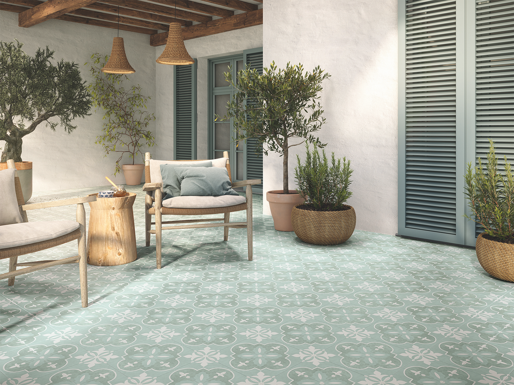 Catalina 6x6 Aqua Nora Porcelain Tile