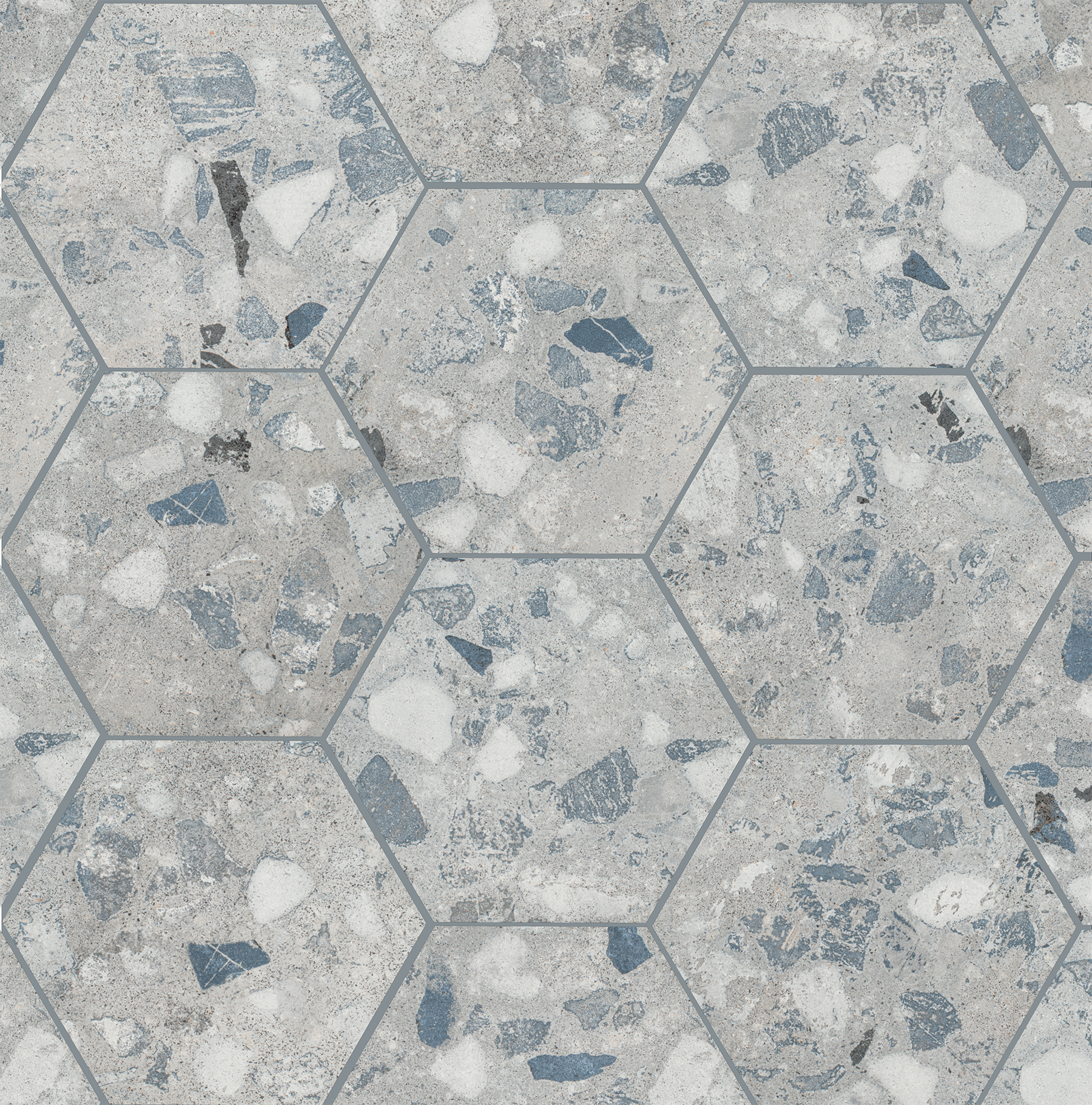 Cemrock 8.5x10 Hex Blue Matte Porcelain Tile-Samples