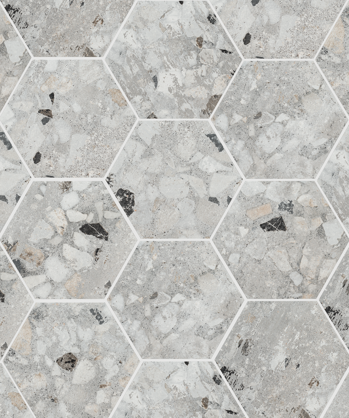 Cemrock 8.5x10 Hexagon White Matte Porcelain Tile