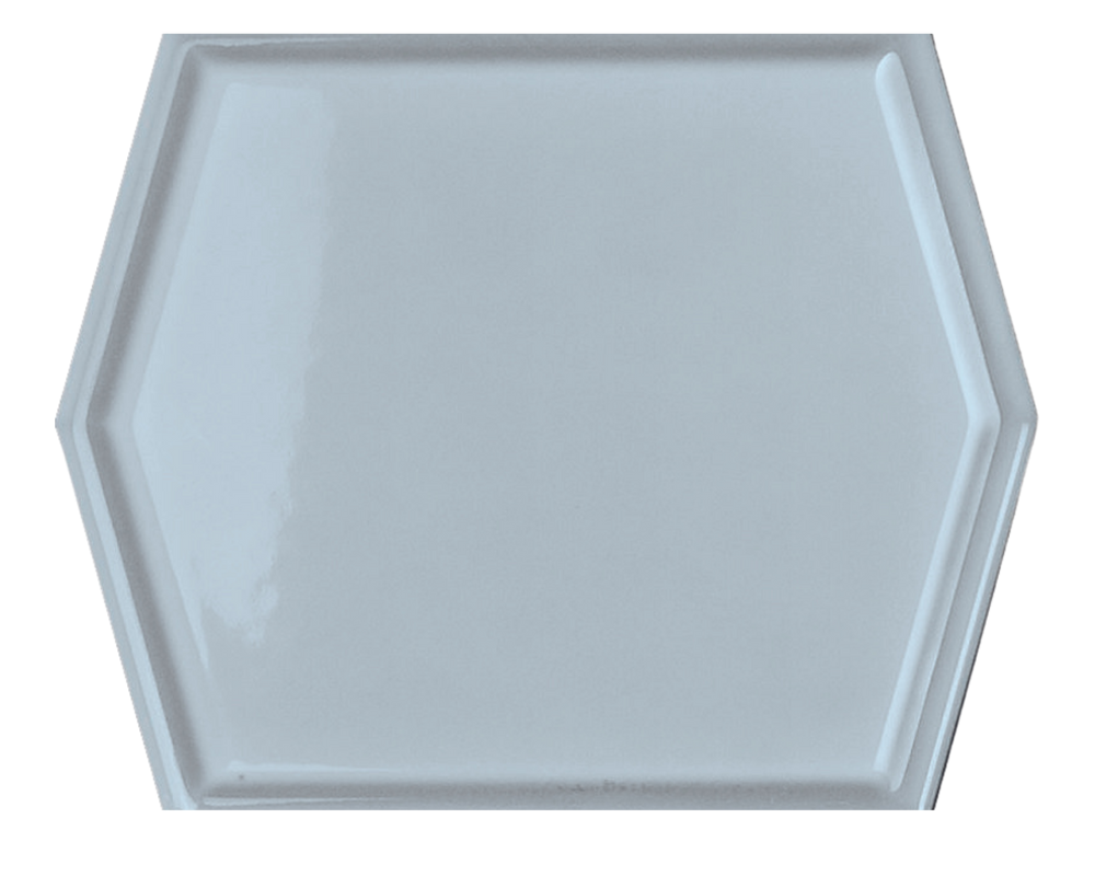 Gem 5x6 Blue Framed Gloss Hex Tile