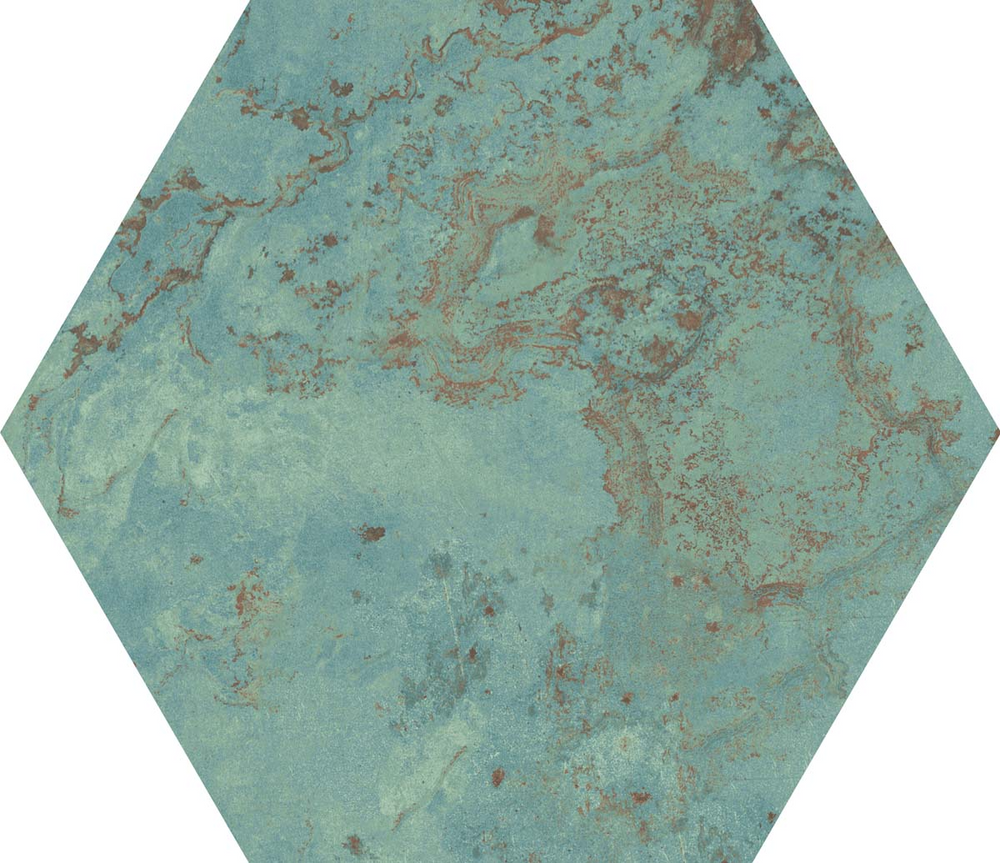 Modern Hex 10x11 Green Hexagon Porcelain Tile