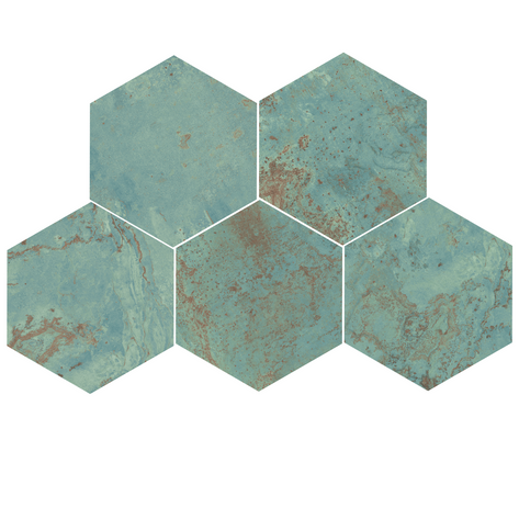 Modern Hex 10x11 Green Hexagon Porcelain Tile