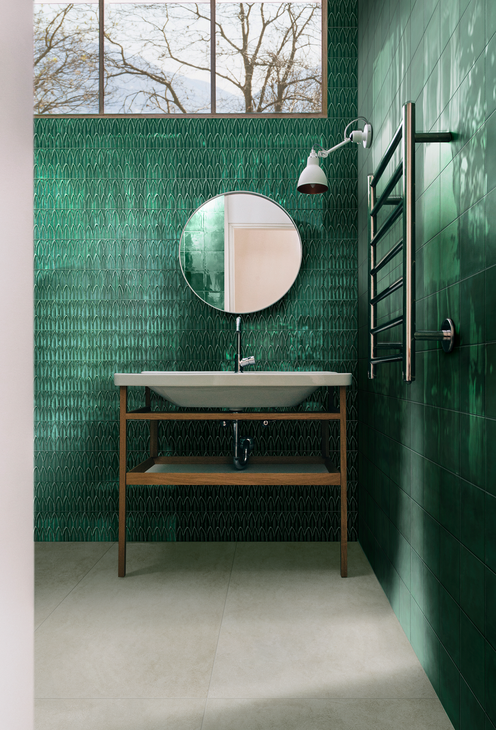 Malibu 6x6 Green Zuma Glossy Deco Porcelain Tile