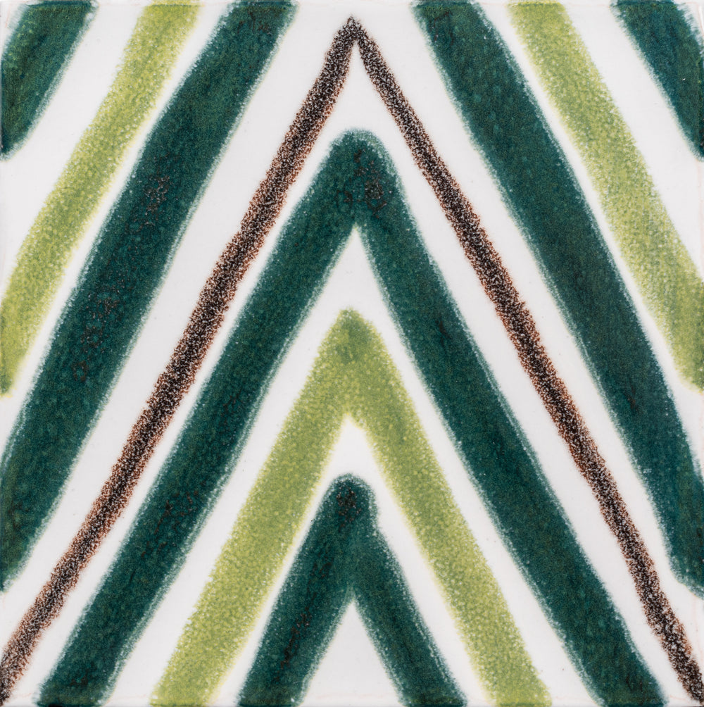 Malibu 6x6 Rave Green Deco Porcelain Tile