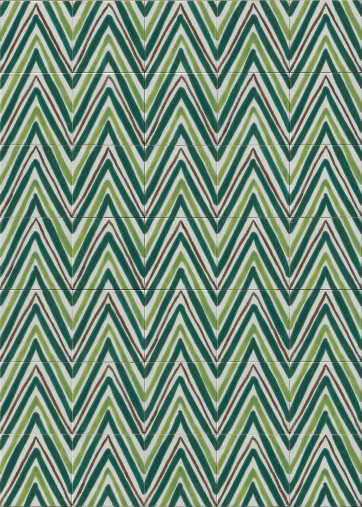 Malibu 6x6 Rave Green Deco Porcelain Tile