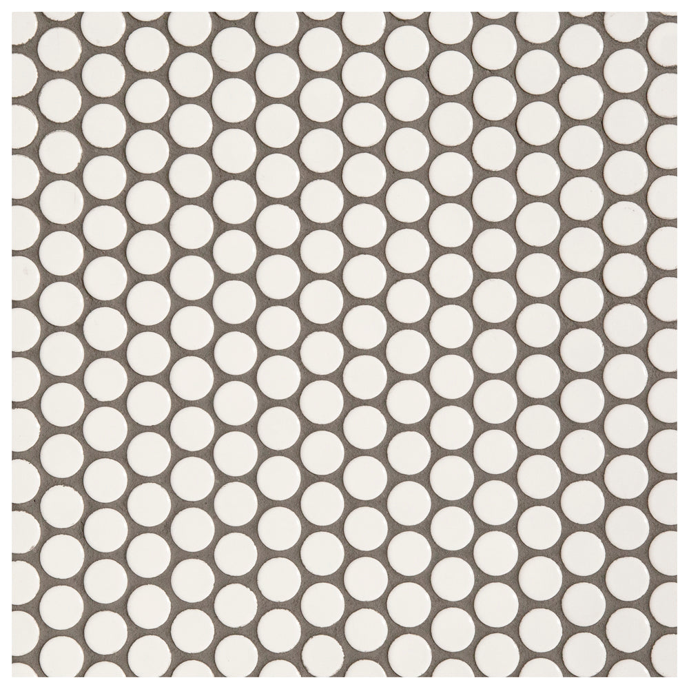 Makai Pennyround White Matte Mosaic Tile